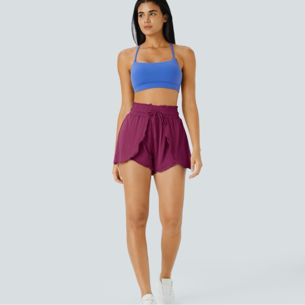 HALARA Frill High Waisted Elastic Waistband Drawstring
Flowy Stacked Shorts NWT - Picture 7 of 8